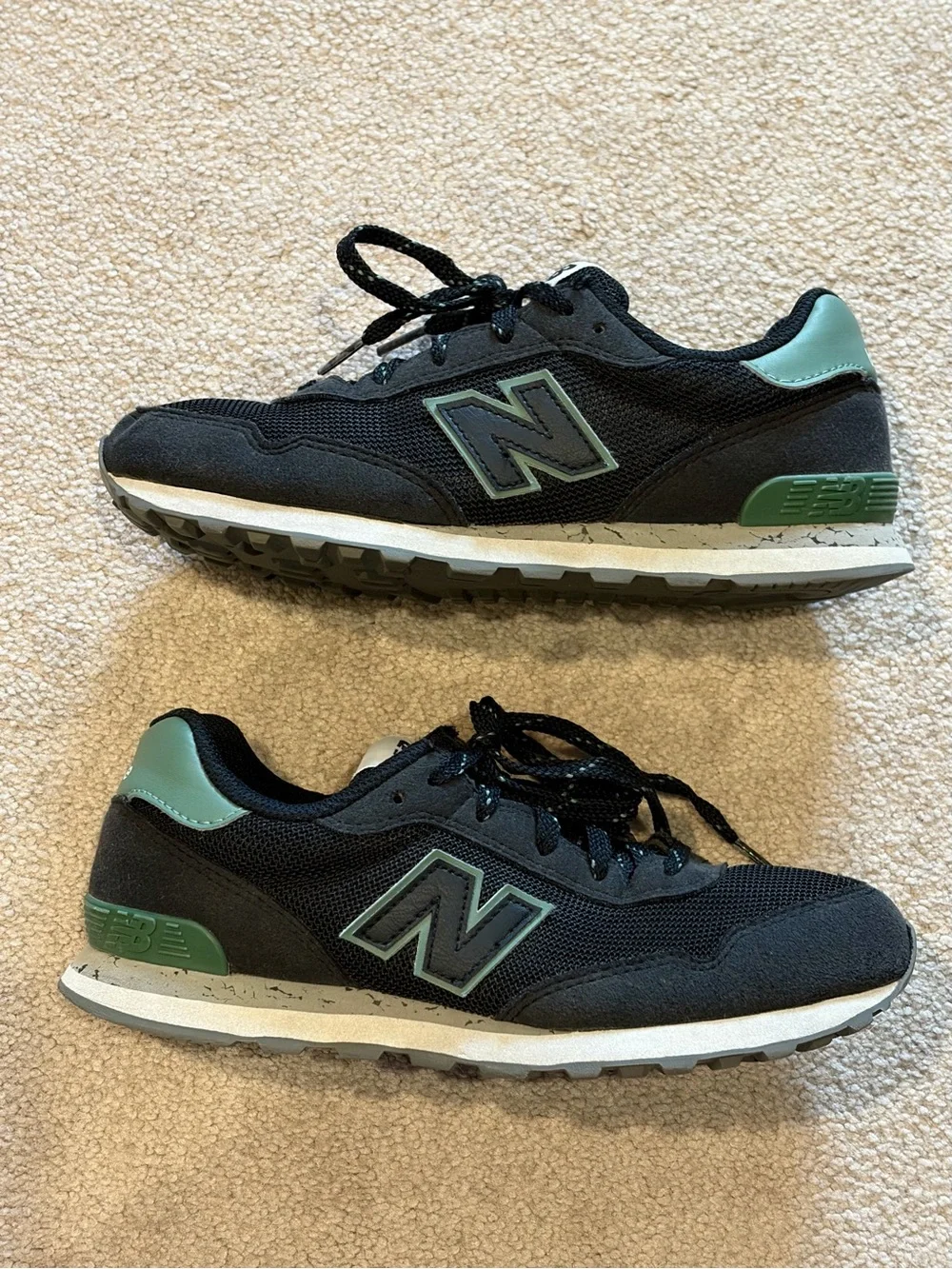 New Balance Black and Green Athletic Sneakers